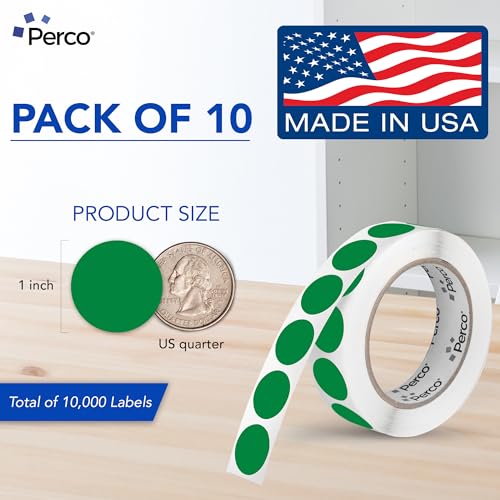 Green Perforated Round Circle Dot Sticker 1 (Green - Dark / 1 Inch)