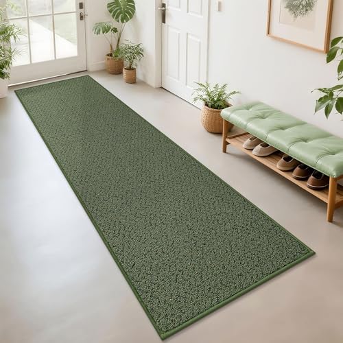 Hallway Runner Rugs Non (Green / 2'7"x10')