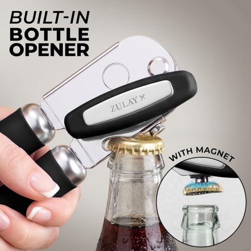 Stainless Steel Swing Open Manual Can Opener Comfortable Grip (Ash Black / Comfy Grip)