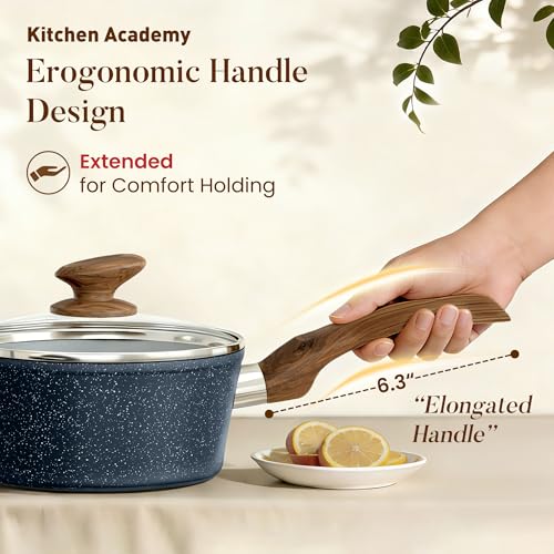 Blue Pots and Pans Set Non Stick