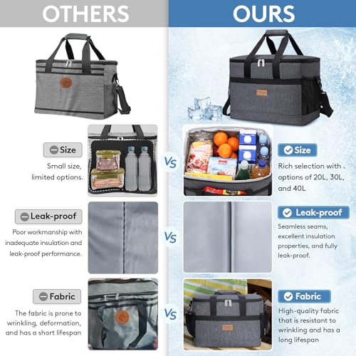 Cooler Bag 50 Cans Collapsible (50-Can(30L) / Dark Gray)