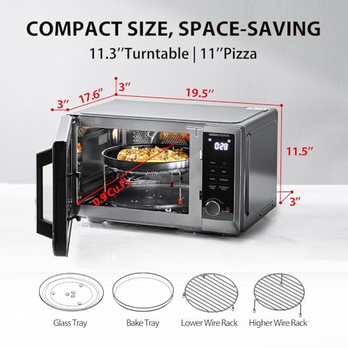 6-in-1 Inverter Countertop Microwave Oven Healthy Air Fryer Combo, MASTER Series, Air Fryer, Broil, Convection, Speedy Combi, Even Defrost, Sound On/Off 27 Auto Menu Stainless Steel