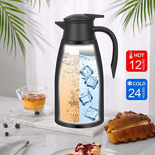 70oz Thermal Coffee Carafe Insulated Coffee Thermos (Black)