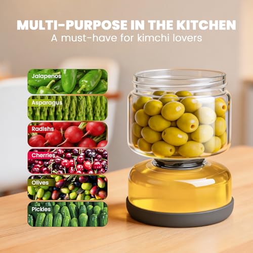 Glass Pickle Jar with Strainer Flip (25oz Smoky Grey Pickle jar)