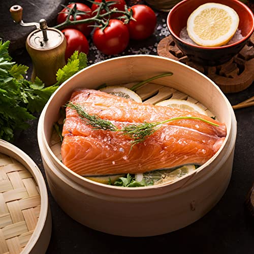 59 Pcs 2 Tier Bamboo Steamer Basket Set (10 Inch)