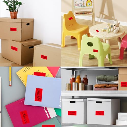 250 Red 2*3 Inch Rectangle Removable Writable Color Coding Labels (Red / 2*3 inch)