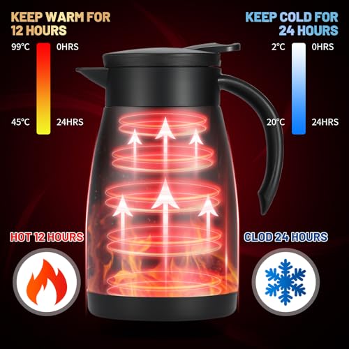 27oz Insulated Coffee Carafe with Handle (Black / 27 Ounces)