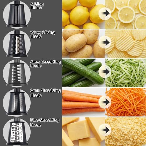Upgrade Rotary Cheese Grater Shredder with Handle (015)