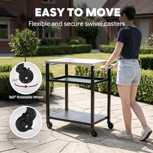 3 Tier Outdoor Grill Cart (Compact)