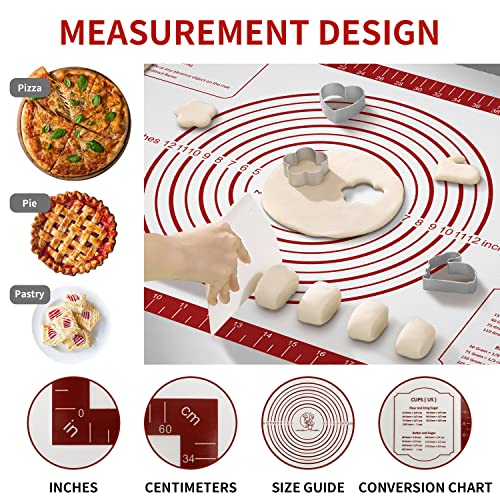 Silicone Baking Mat (Red / 20"L x 16"W)