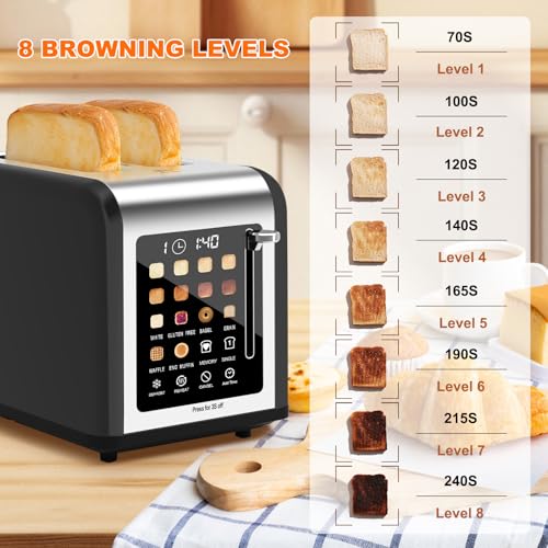 2 Slice Toaster Touch Screen (Black)