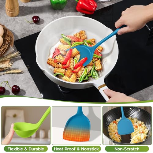 Silicone Kitchen Utensils (Colorful)