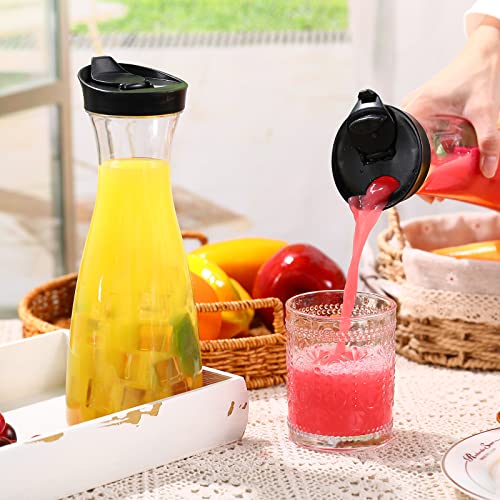 12 Pcs Plastic Carafe with Flip Top Lid (34 oz)