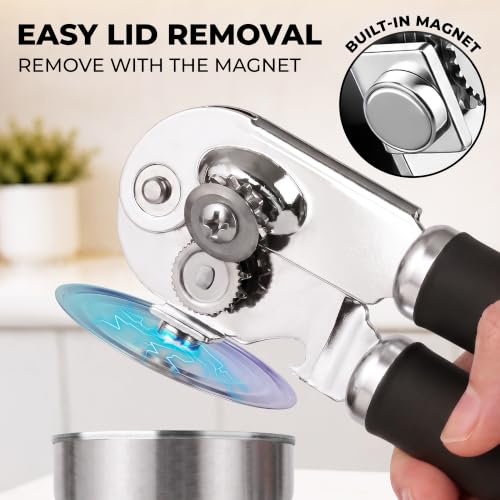Stainless Steel Swing Open Manual Can Opener Comfortable Grip (Ash Black / Comfy Grip)