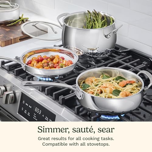 PureClad™ Triple Ply Stainless Steel 5.5 Qt. Saute Pan w (5.5 Quart Saute Pan)