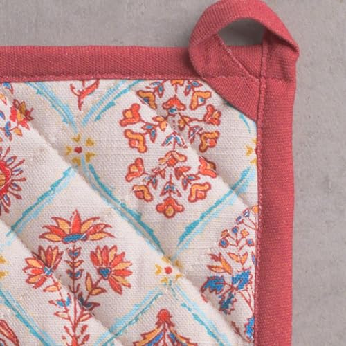 Pot Holders 100% Cotton Potholders (025 - Romane / 8" x 8" (Pot Holder Pack of 1))