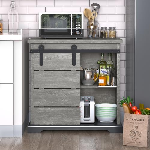 Sideboard Coffee Bar Cabinet (White)