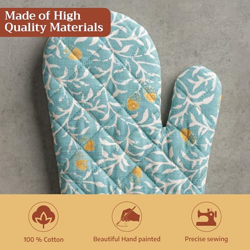 Maison d'Hermine Oven Gloves 100% Cotton Oven Mitt (122 - Carpo / 7.5" x 13" (Oven Mitt))