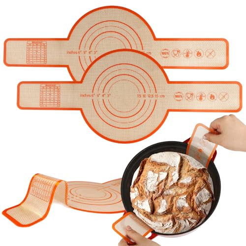 2 Pack Thickened Silicone Bread Sling (Orang-20.9"L x 8.7"W)