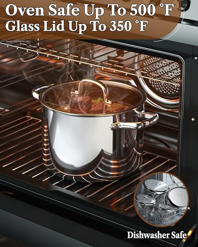 8 Quart Tri Ply Clad Stainless Steel Stockpot with Lid (8 Quarts / Silver)