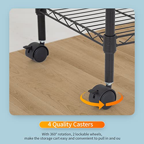 3 Tier Wire Shelf with Wheels