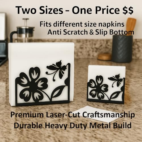 Butterfly Flower Napkin Holder for Table (2 Count)