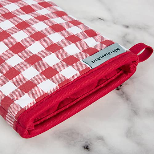 Gingham Oven Mitt 2 (Passion Red / 7"x13")