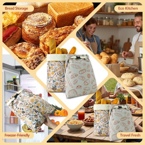 Beeswax Bread Bags for Homemade bread (Yellow & Apricot)