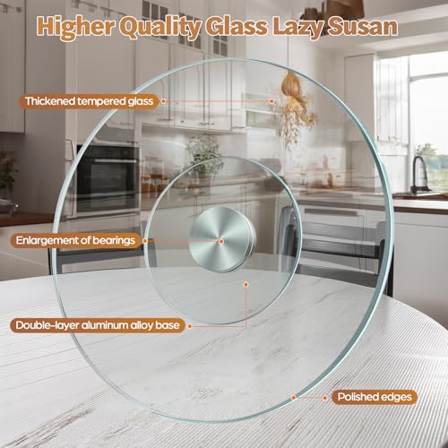 35" Glass Lazy Susan for Dining Table