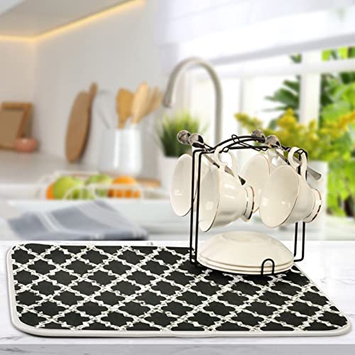 Super Absorbent Dish Drying Mat (Geometry Texture Classic Modern / 18" x 24")