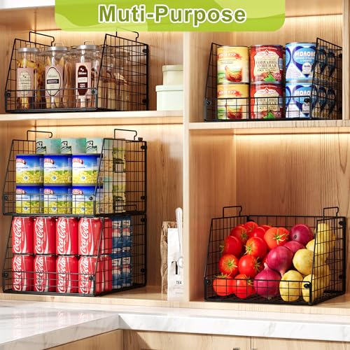 5 Pack XXL Stackable Wire Storage Basket (5 Count)