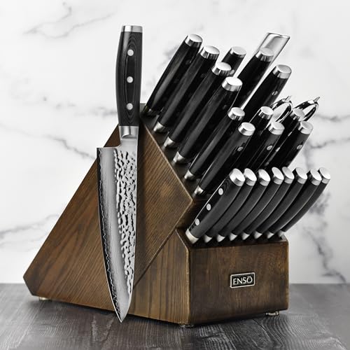 Knife Set Made in Japan (Dark Ash Knife Block)