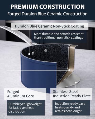 12pc Forged Lightweight Cookware Set (Deep Blue (G10))