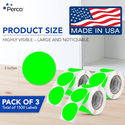 Neon Green Perforated Round Circle Dot Sticker 3 (Green - Neon / 3 Inch)