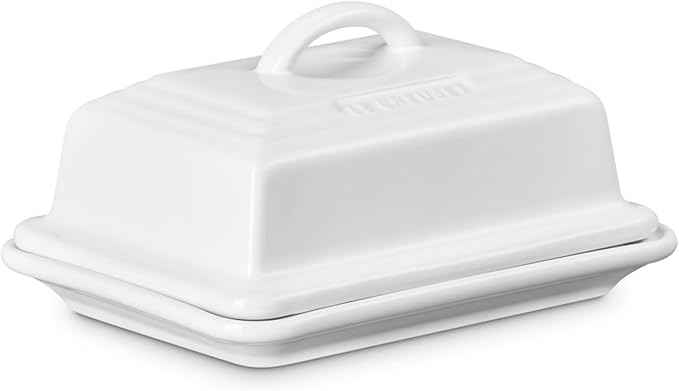 Le Creuset Stoneware European Butter Dish, White