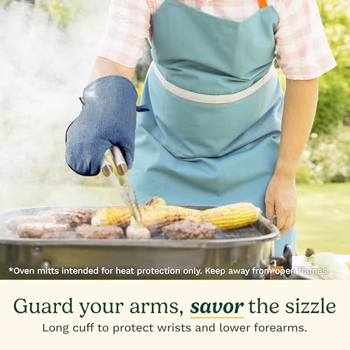 Cuisinart Chambray Kitchen Oven Mitts (Indigo)