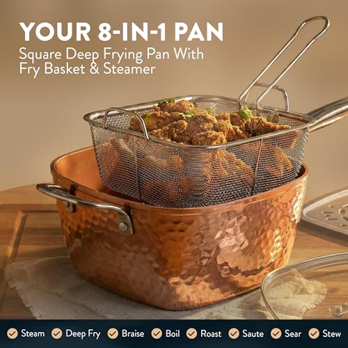 HAMMERED 20 Pc Pots and Pans Set Non Stick Ceramic Cookware