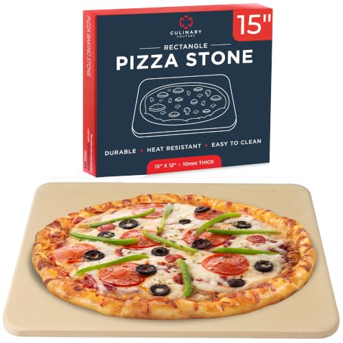 Large Pizza Stone for Oven and Grill (15"x12" Rectangle)