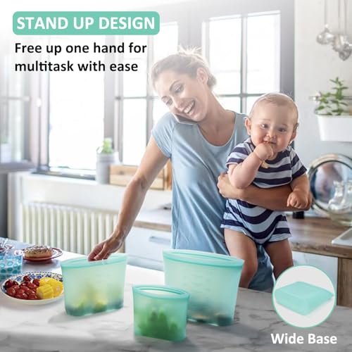 Reusable Food Bags (Aqua | M+S+XS | 8 Pack)