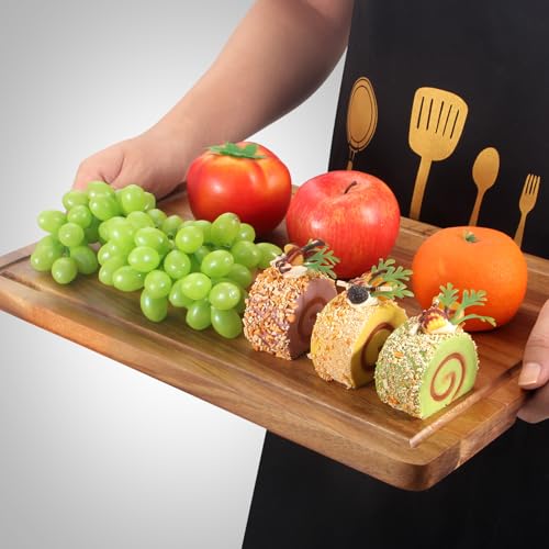 Solid Acacia Wood Cutting Board Set of 3 Wooden Charcuterie Boards Set (3 Pcs (16"&13"&11"))