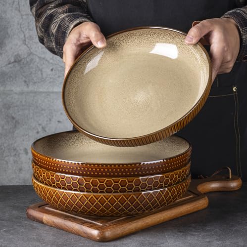 8.5'' Large Pasta Bowls (36oz / Caramel)