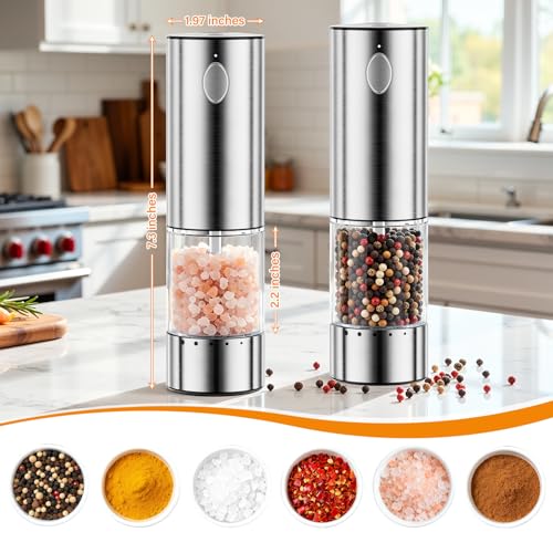 Rechargeable Electric Salt and Pepper Grinder Set