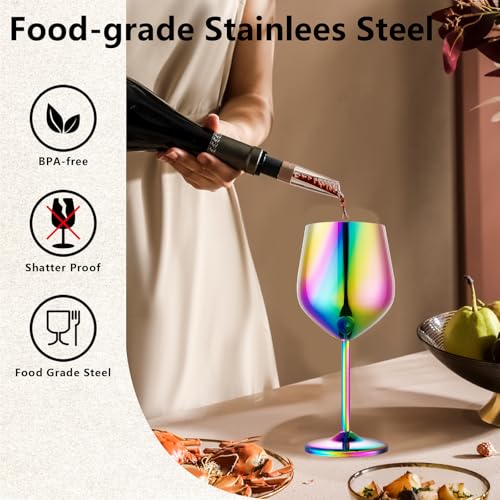 Unbreakable Stainless Steel Wine Glasses Set of 2 (2 Count)