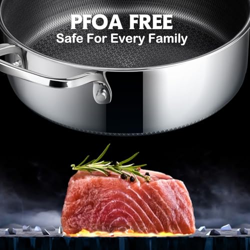 Frying Pans Nonstick with Lid (Stainless Steel)
