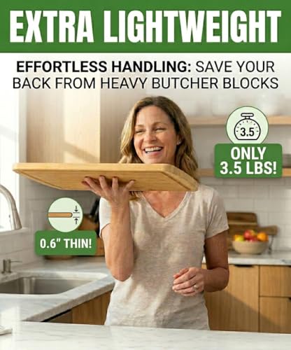 INDESTRUCTIBLE Bamboo Cutting Board (Two-Tone / 18"L x 12.5"W)