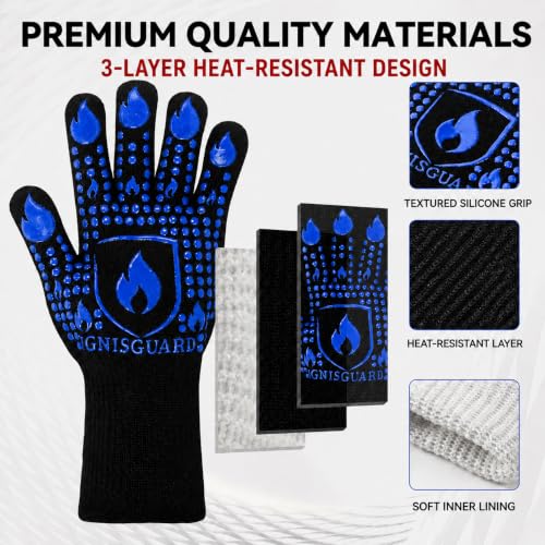 BBQ & Grill Gloves (Blue / Large)