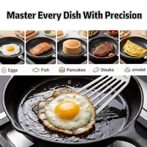 2 Pack Flexible Fish Spatula Stainless Steel for Kitchen