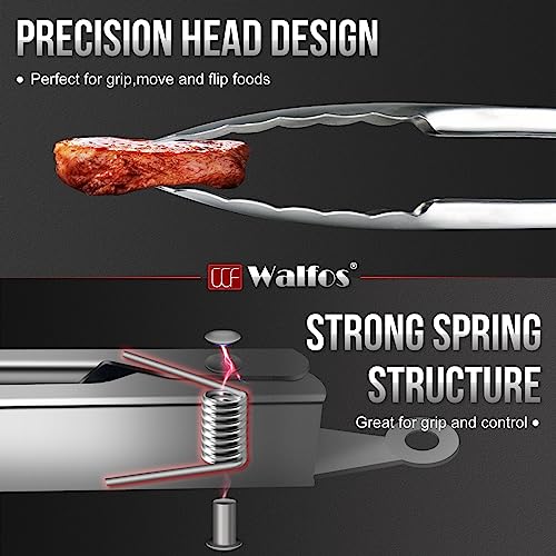 Kitchen Tongs for Cooking (7+9+12 Inch / All Metal)
