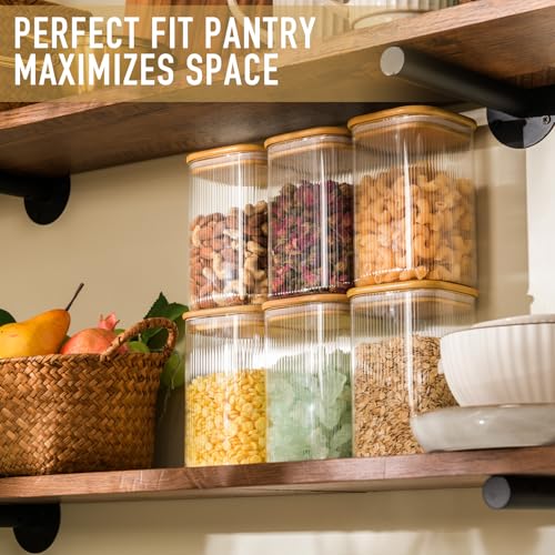 37oz 1.2Qt Square Glass Storage Containers with Lids 4 (37oz*4(Striped))