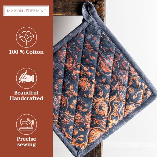 Pot Holders 100% Cotton Potholders (024 - Imperfection / 8" x 8" (Pot Holder Pack of 1))